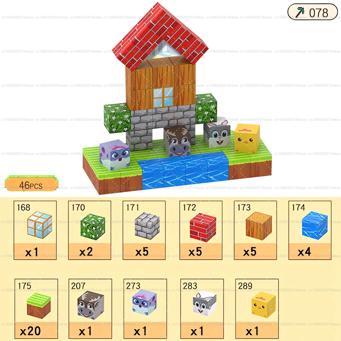 Jeu de magnétique « MinecrifityBlock jouet de decompte pour enfants