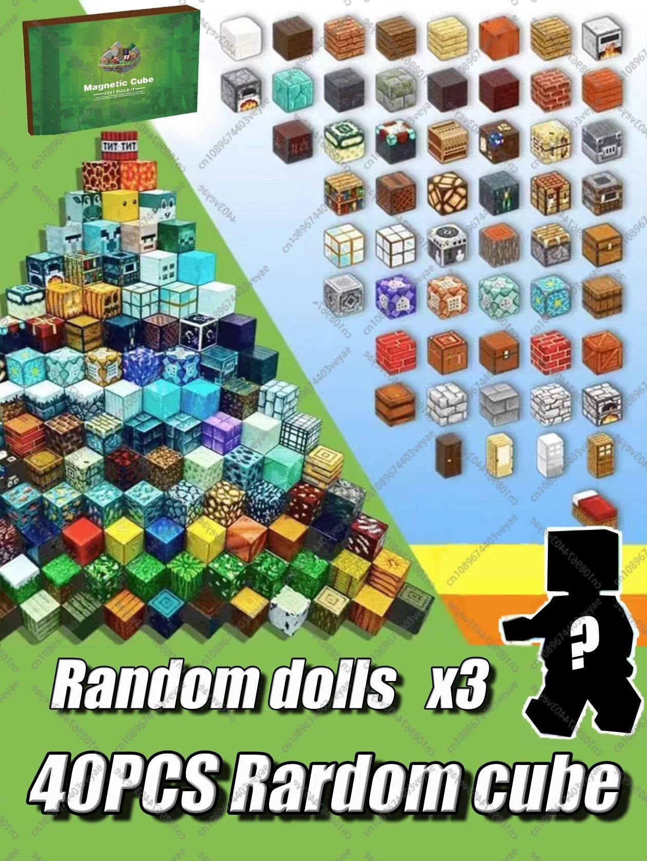 Jeu de magnétique « MinecrifityBlock jouet de decompte pour enfants