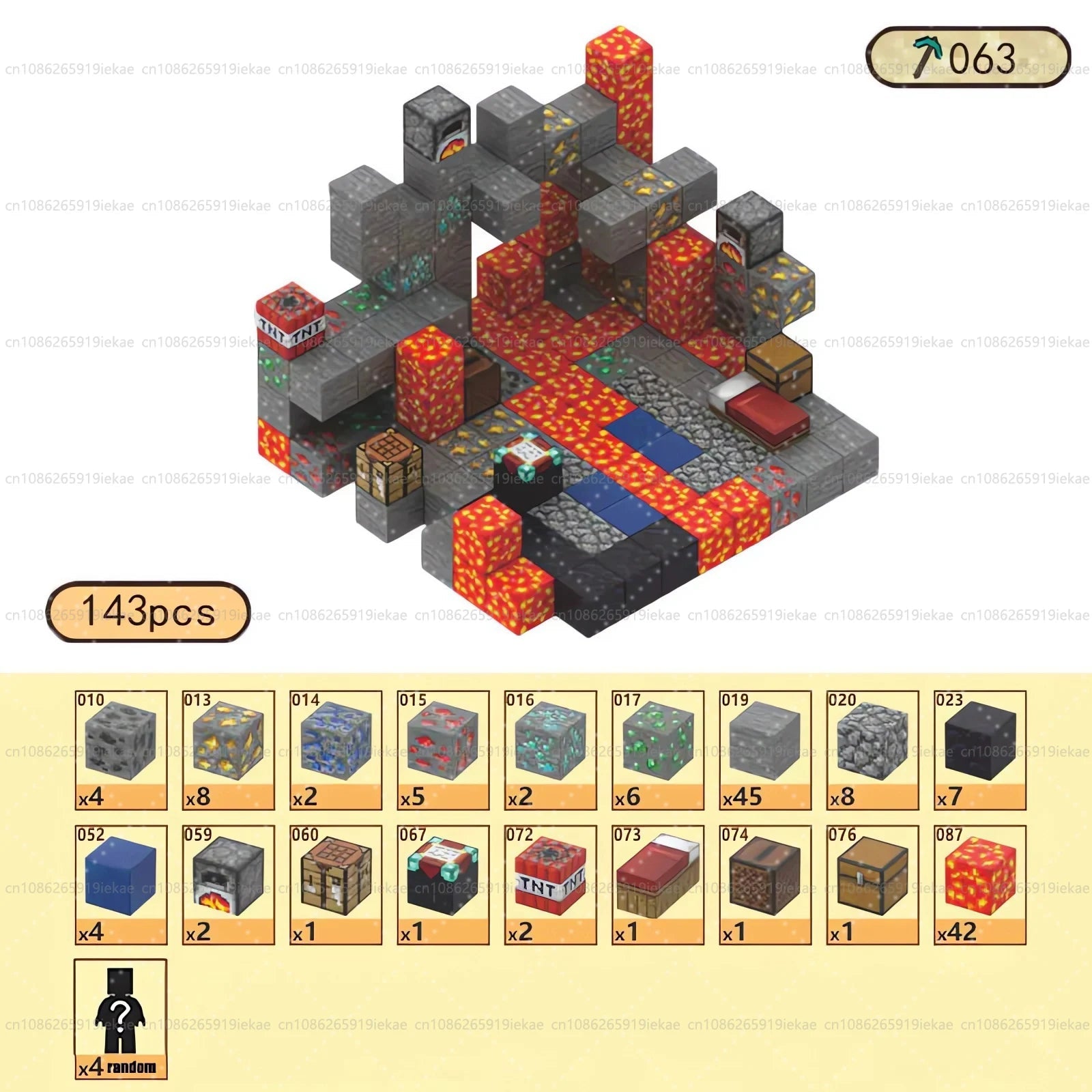 Jeu de magnétique « MinecrifityBlock jouet de decompte pour enfants