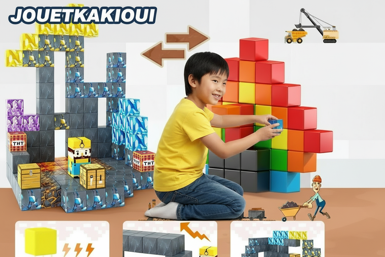 Jeu de magnétique « MinecrifityBlock jouet de decompte pour enfants