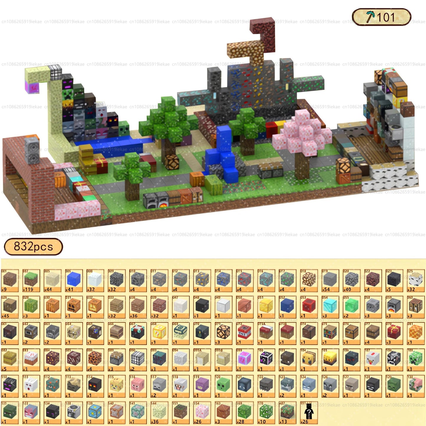 Jeu de magnétique « MinecrifityBlock jouet de decompte pour enfants
