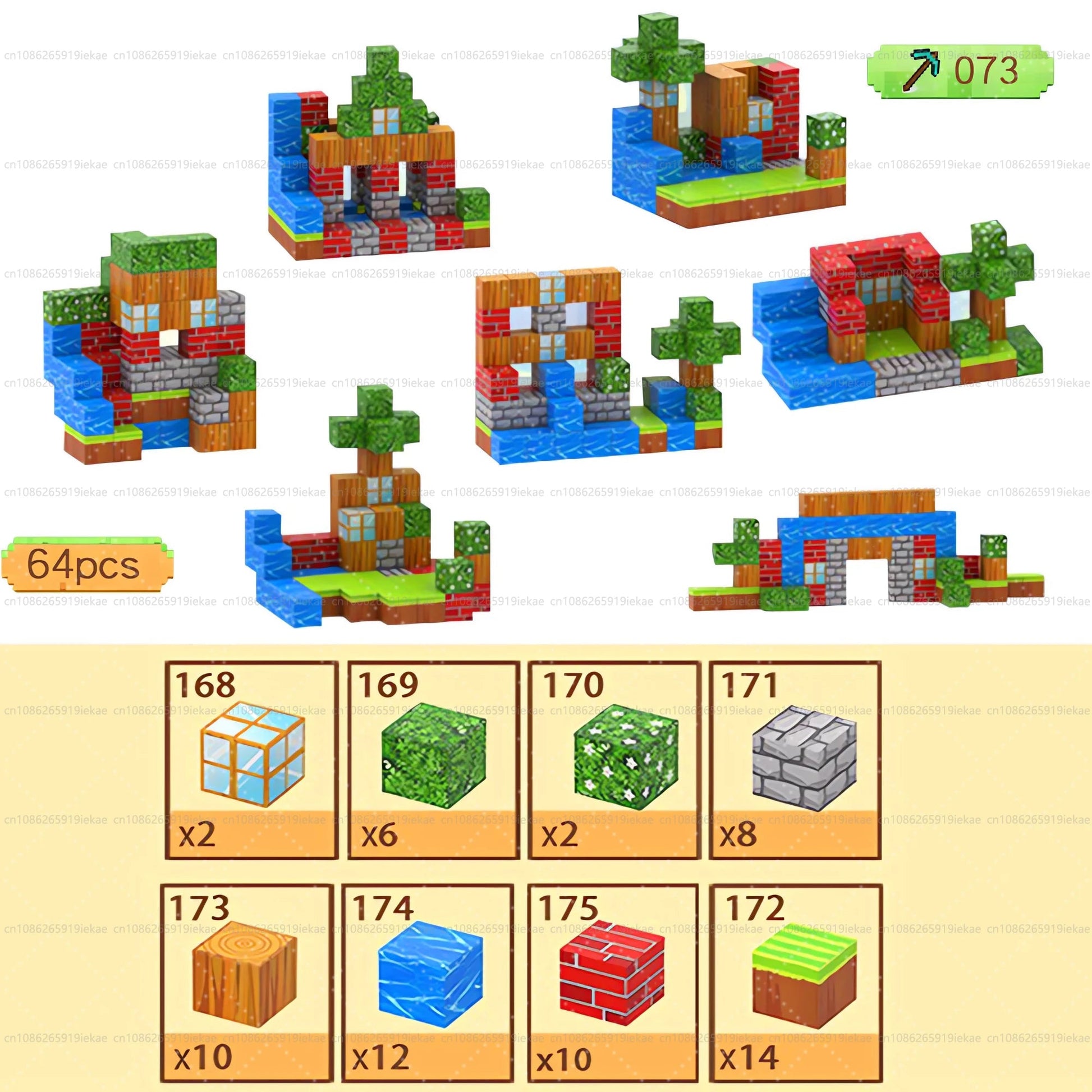Jeu de magnétique « MinecrifityBlock jouet de decompte pour enfants