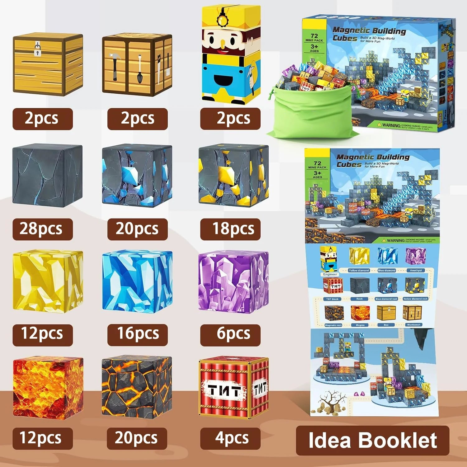 Jeu de magnétique « MinecrifityBlock jouet de decompte pour enfants
